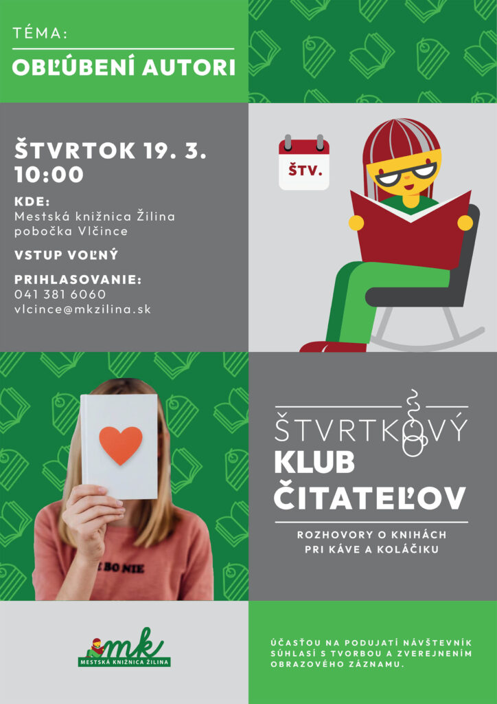 "2026-03-19_Stvrtkovy_klub_citatelov_Oblubeni_autori_plagat